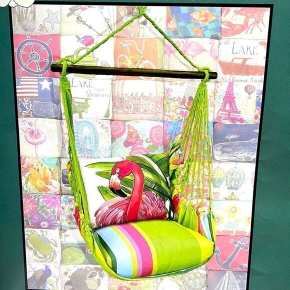 Swing Set with Flamingo pillow - Picture 1 of 2